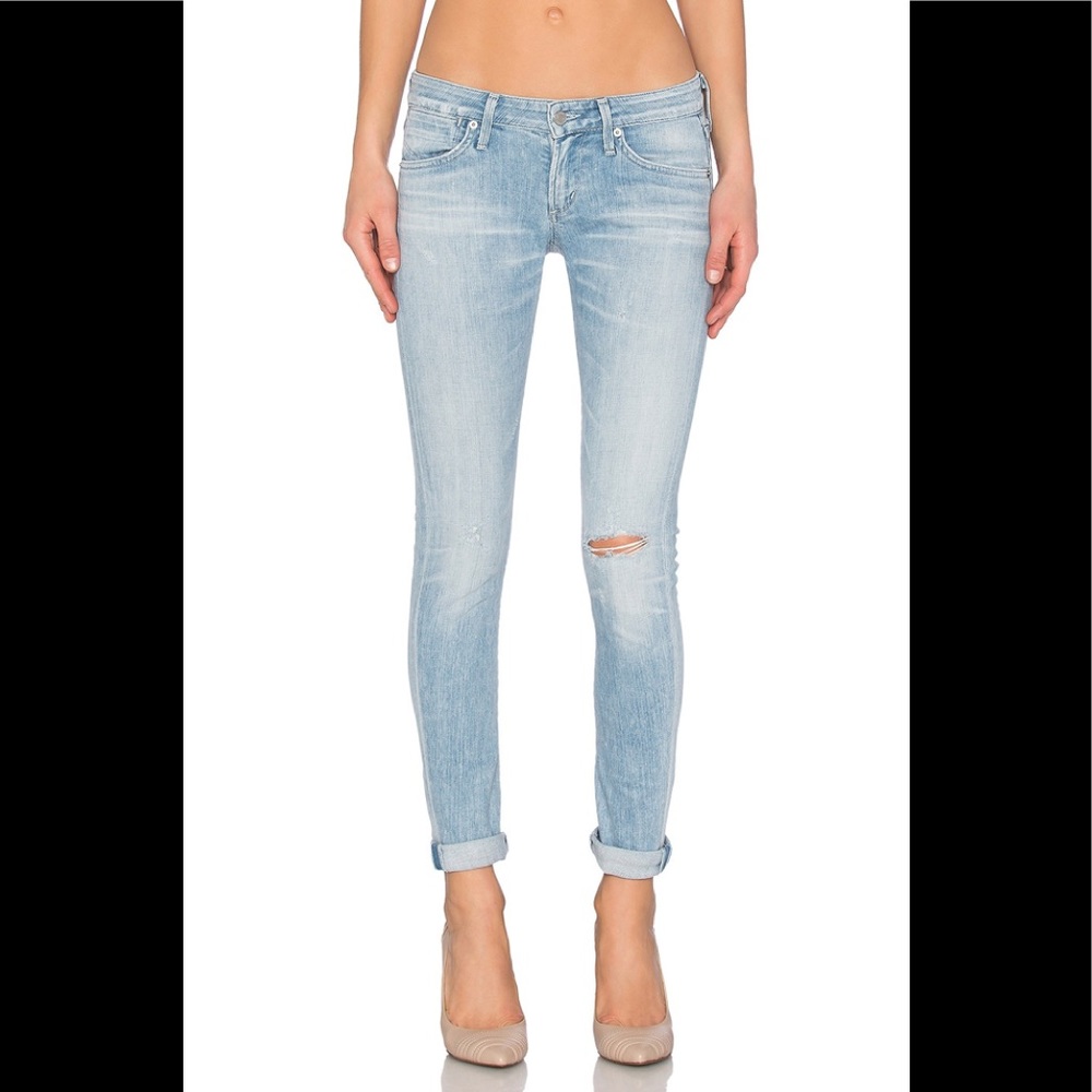AGOLDE Distressed “Chloe” Light Wash Denim